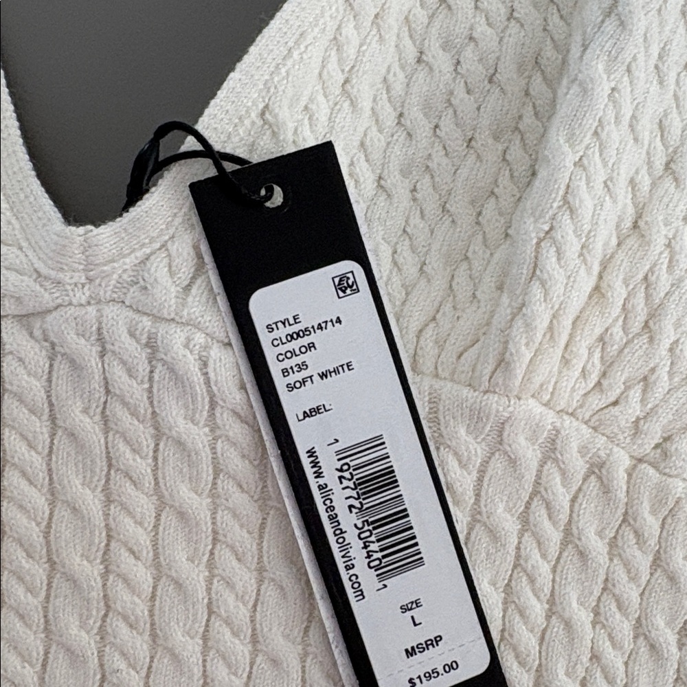 Alice and Olivia $195 Kenna Cable Knit Tank cropped NWT - Picture 6 of 12